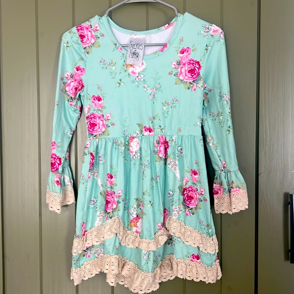 Mint floral dress